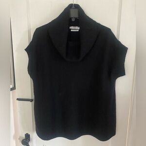 Vince 100% Cashmere Black Cowl Neck Short Sleeve Sweater Size Small